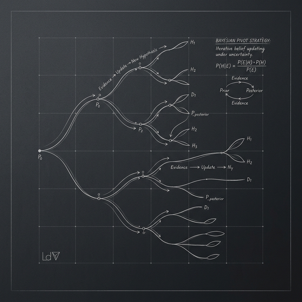 Conceptual preview for The Bayesian Pivot - Artwork by Nicholas MacAskill
